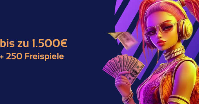 Banner des Browinner Casinos, auf dem die Boni und das Maskottchen des Casinos abgebildet sind, das Boni für alle Spieler aus Deutschland anbietet.